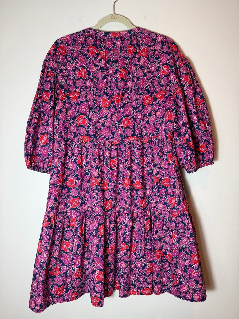 SUNDRY for Evereve Anywhere Ditzy Floral Pink Red Navy Mini Dress Size 1 Small - Picture 6 of 11